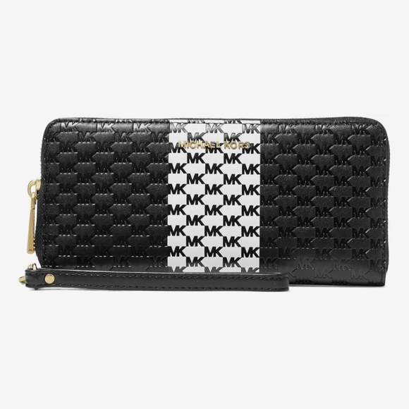 NWT Michael Kors womens jet set Continental black full zip wallet - Picture 9 of 10